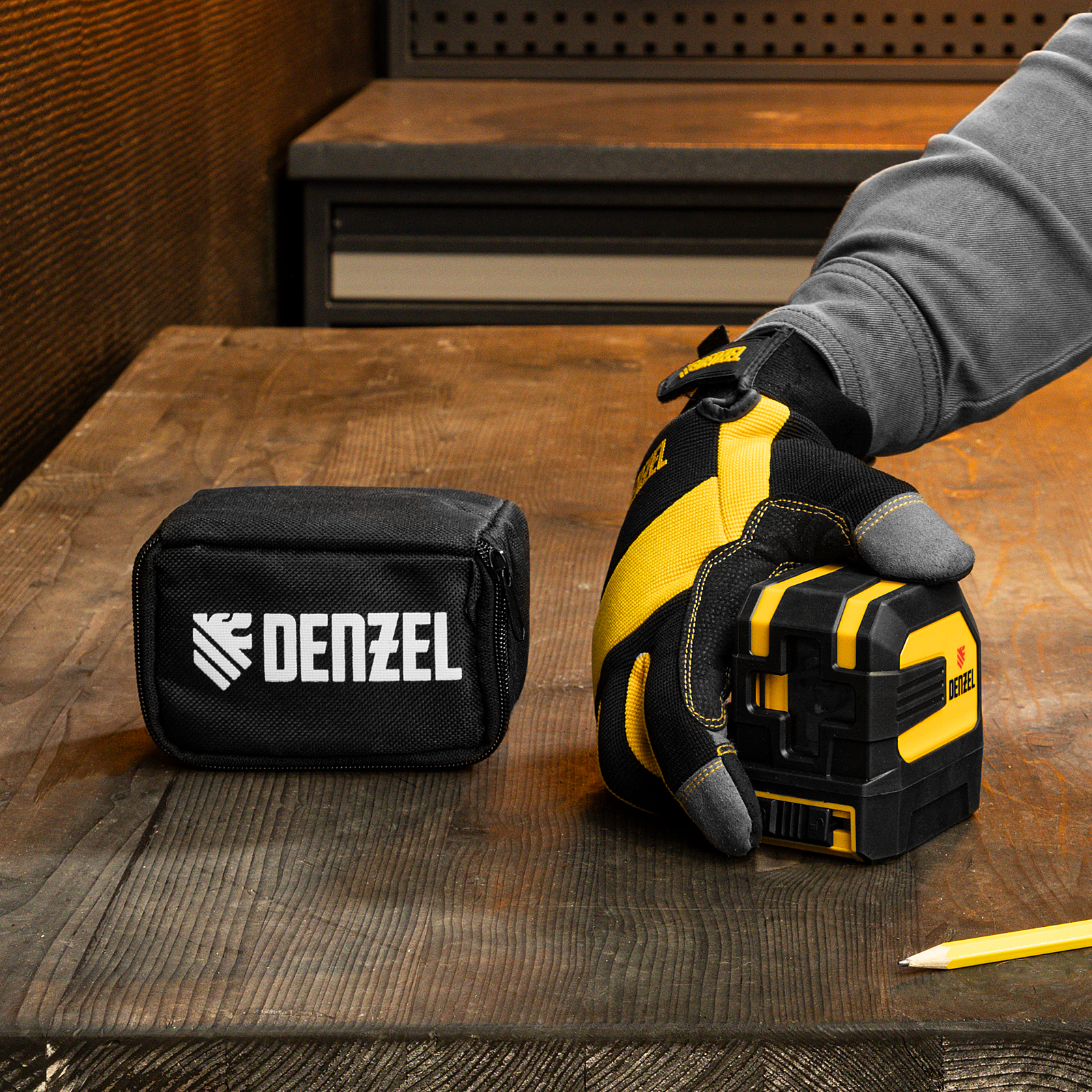 Лазерный уровень LX 02 Red, 20 м, 635 нм, резьба 1/4" Denzel