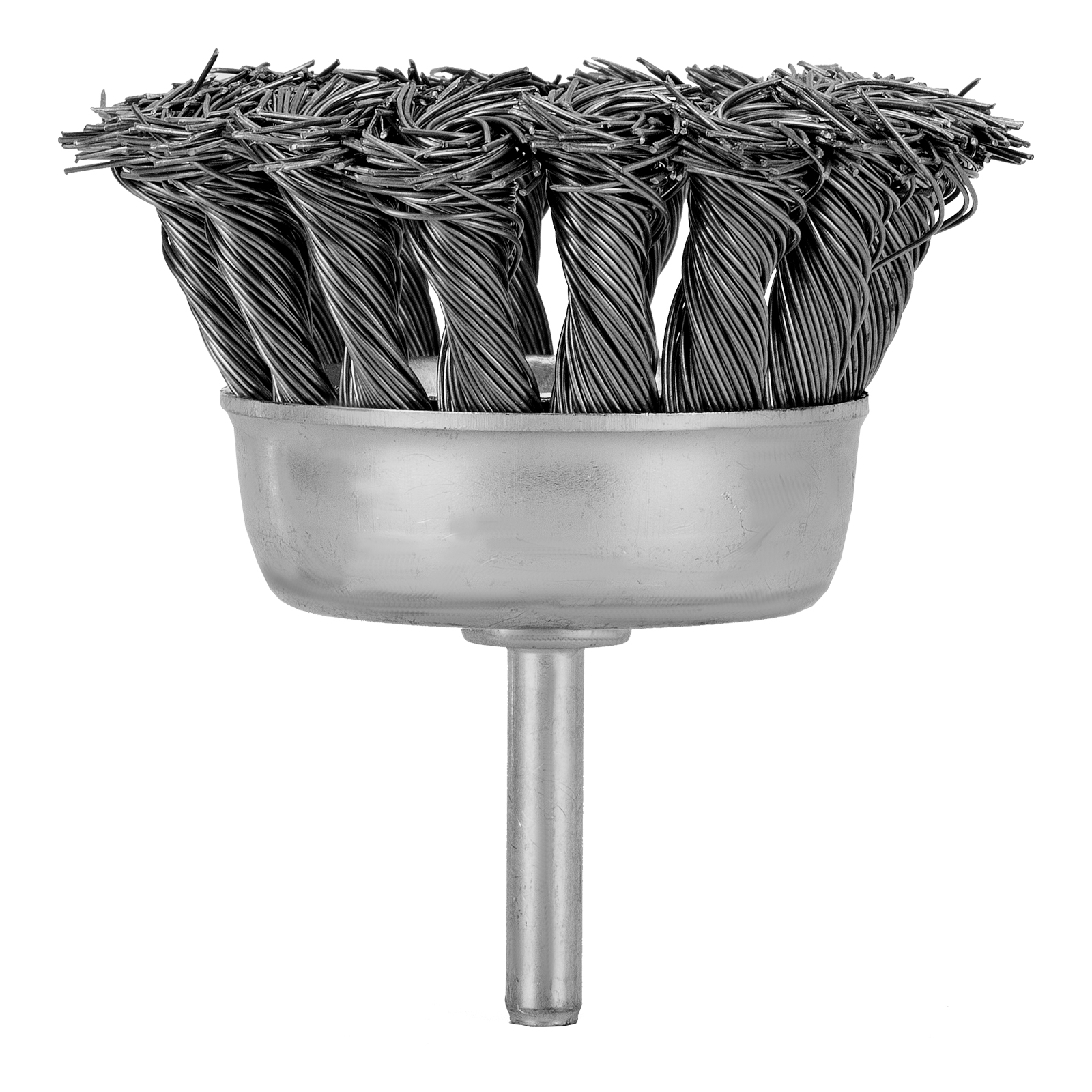 Щетка для дрели, 65 мм, "чашка" со шпилькой, крученая металлическая проволока Matrix