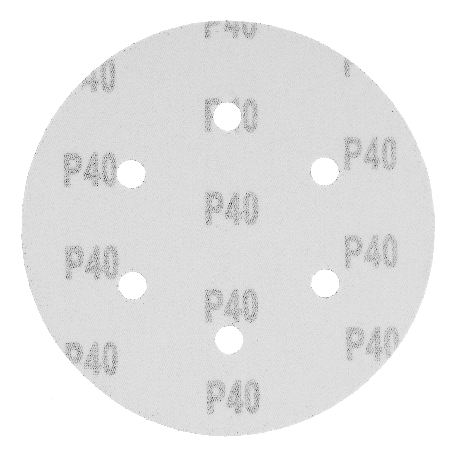 Круг абразивный на ворсовой подложке под "липучку", перфорированный, P 40, 150 мм, 5 шт Matrix