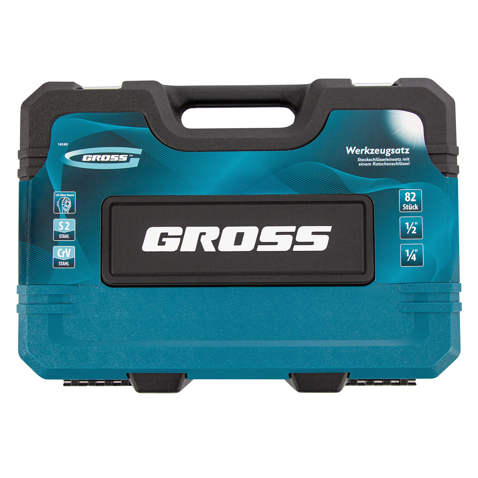 Набор инструментов, 1/4", 1/2", CrV, 120 зубьев, 82 предмета Gross