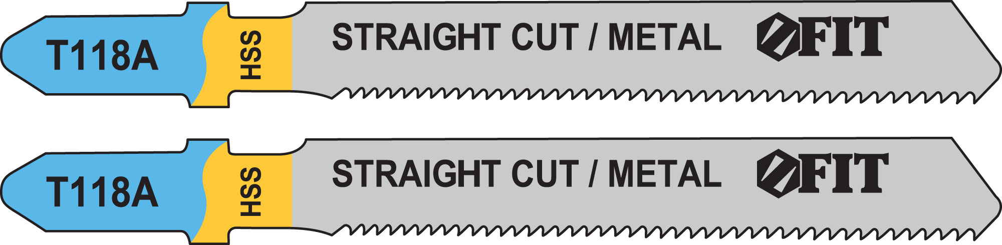 Полотна по металлу, HSS, фрезерованные, волнистые зубья, 76/51/1,2 мм (T118A), 2 шт.