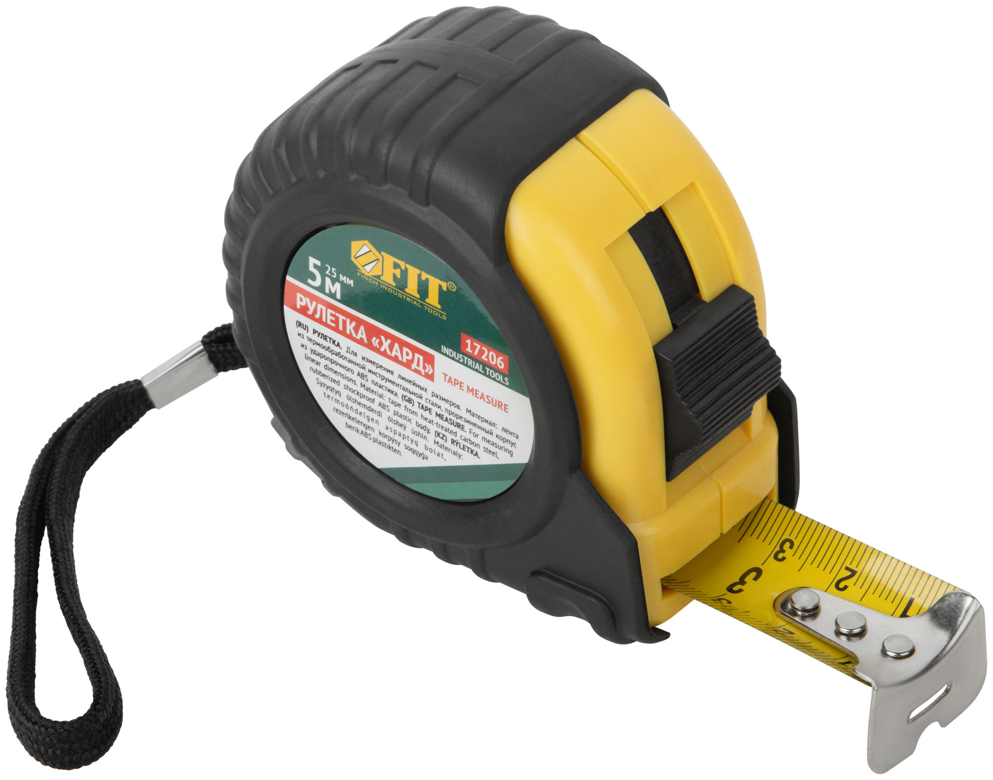 Рулетка прорезиненный корпус "Хард" 5 м x 25 мм