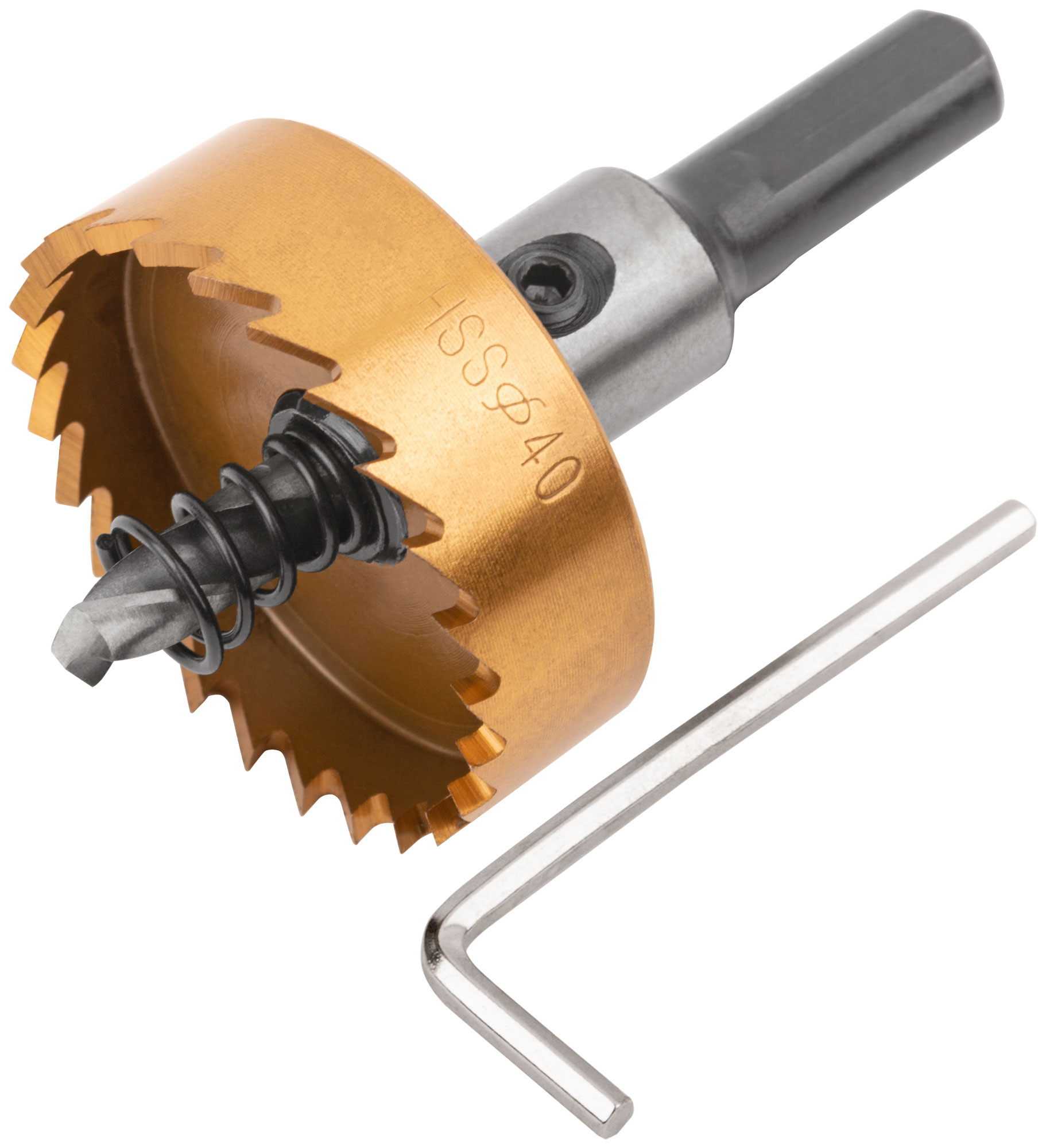 Коронка кольцевая по металлу, HSS сталь, титановое покрытие  40 мм