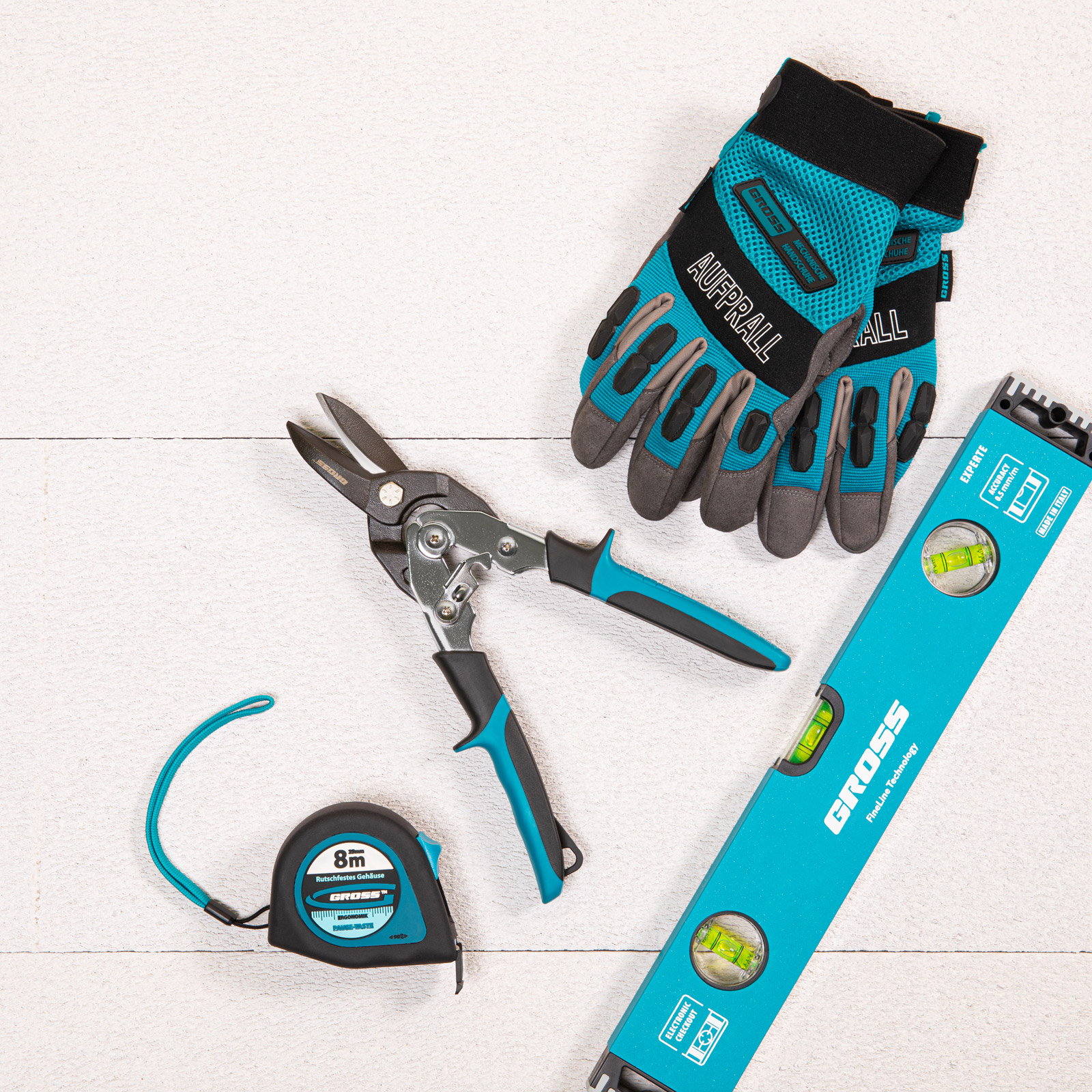 Ножницы по металлу"Piranha"усиленные, 255 мм, прямой рез, сталь СrMo, двухкомпонентные рукоятки Gross