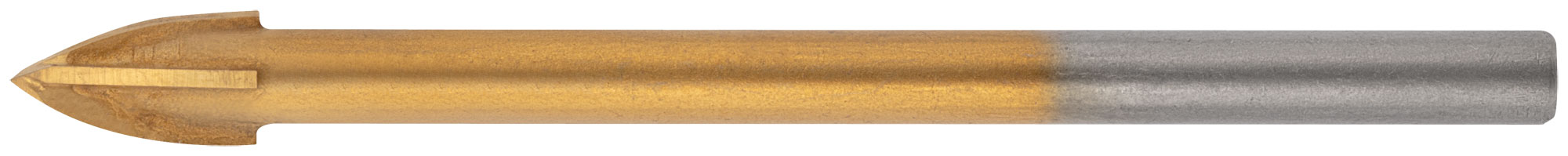 Сверло по кафелю и стеклу, 4 режущие кромки, титановое покрытие  5х60 мм