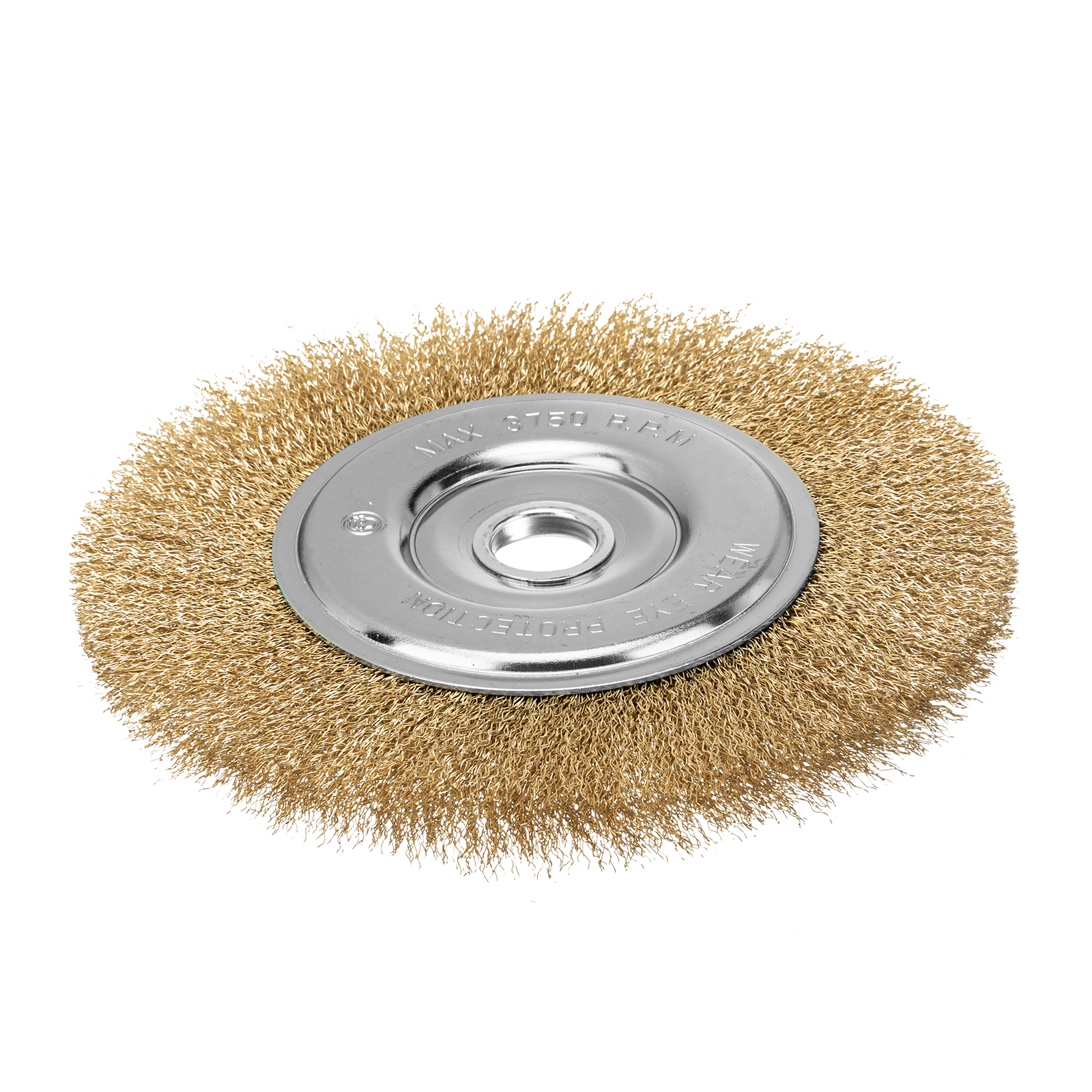 Щетка для УШМ, 200 мм, посадка 22.2 мм, плоская, латунированная витая проволока Matrix