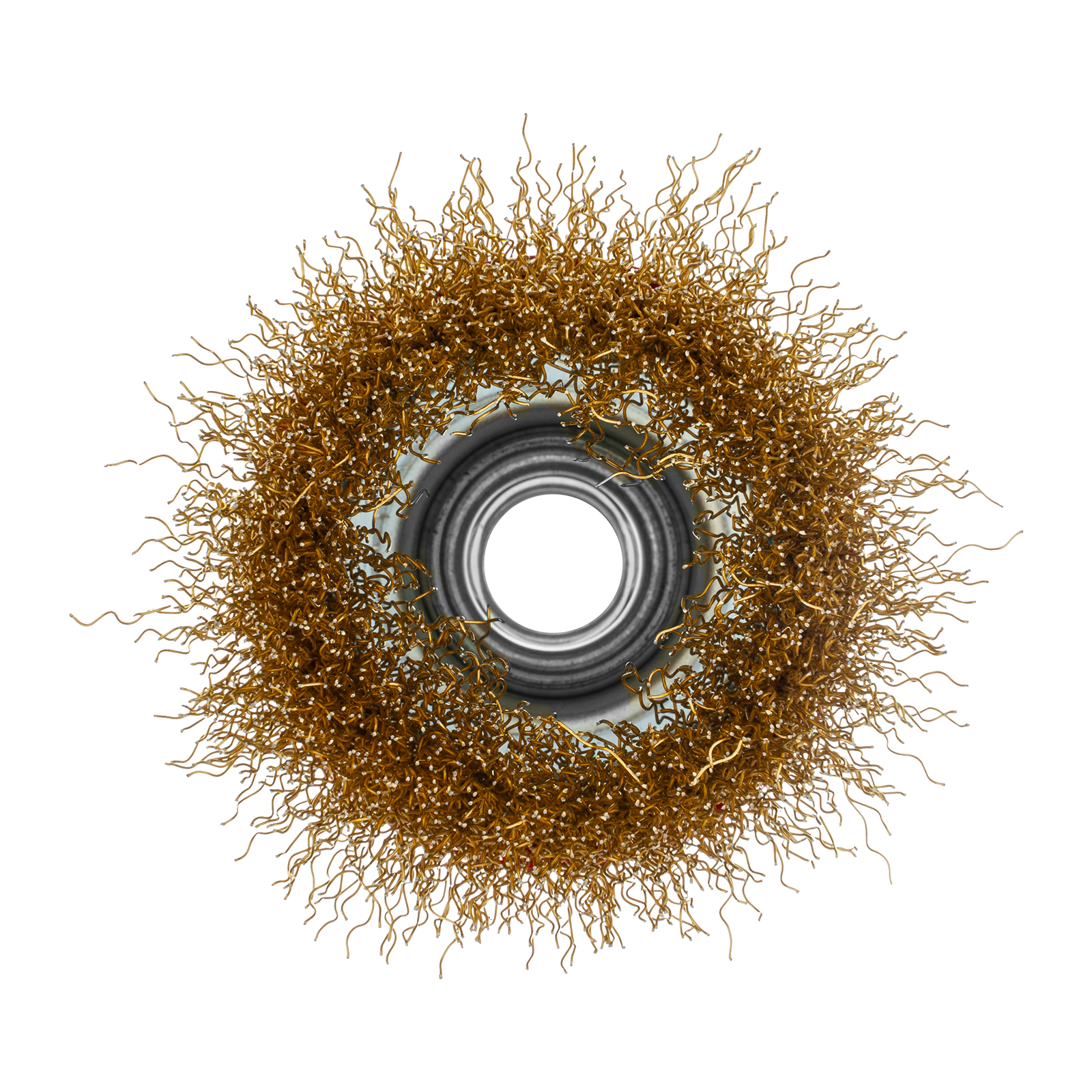 Щетка для УШМ, 65 мм, М14, "чашка", латунированная витая проволока Matrix