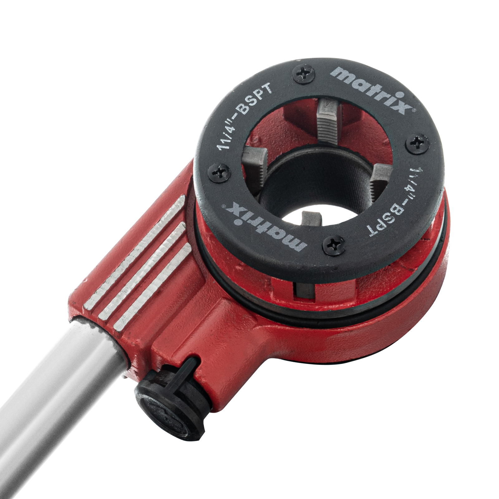 Набор клуппов 1/4-1/2-3/4-1-1.25"+ плашкодержатель с трещоткой, 8 предметов Matrix