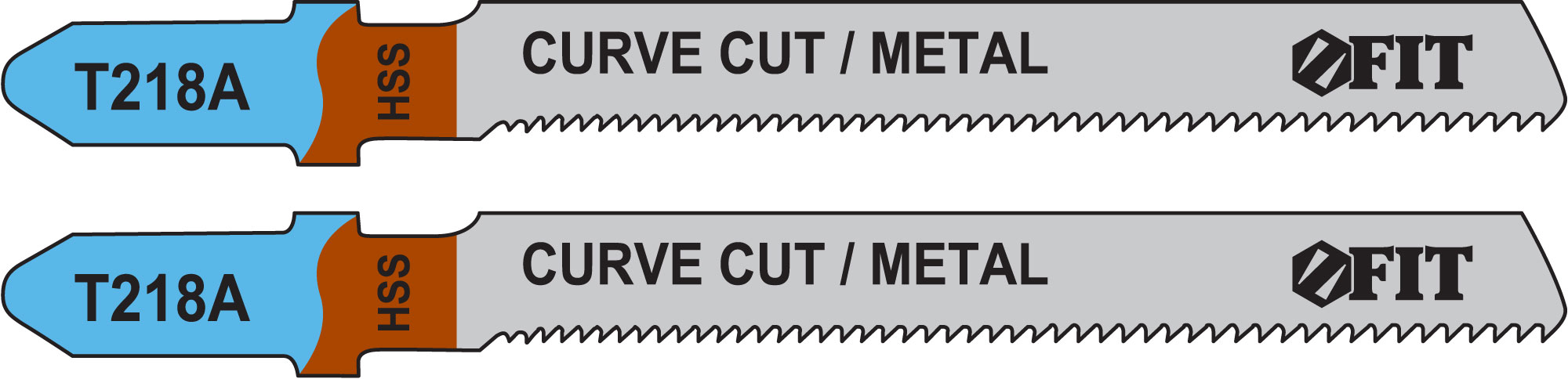 Полотна по металлу, HSS, фрезерованные, волнистые зубья, 76/51/1,2 мм (T218A), 2 шт.