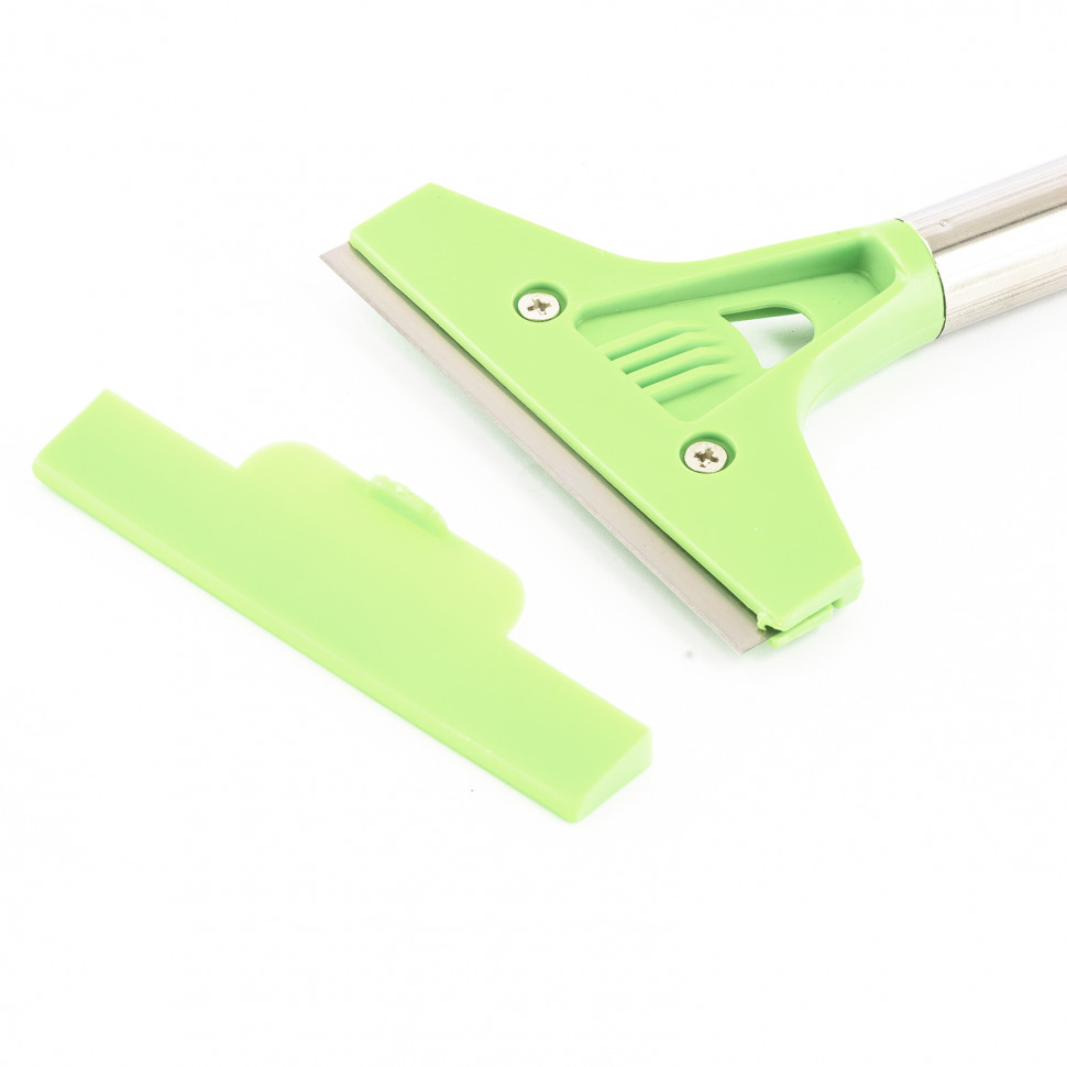 Скребок, фиксированное лезвие, 100 мм, металлическая обрезиненная ручка, 300 мм Сибртех