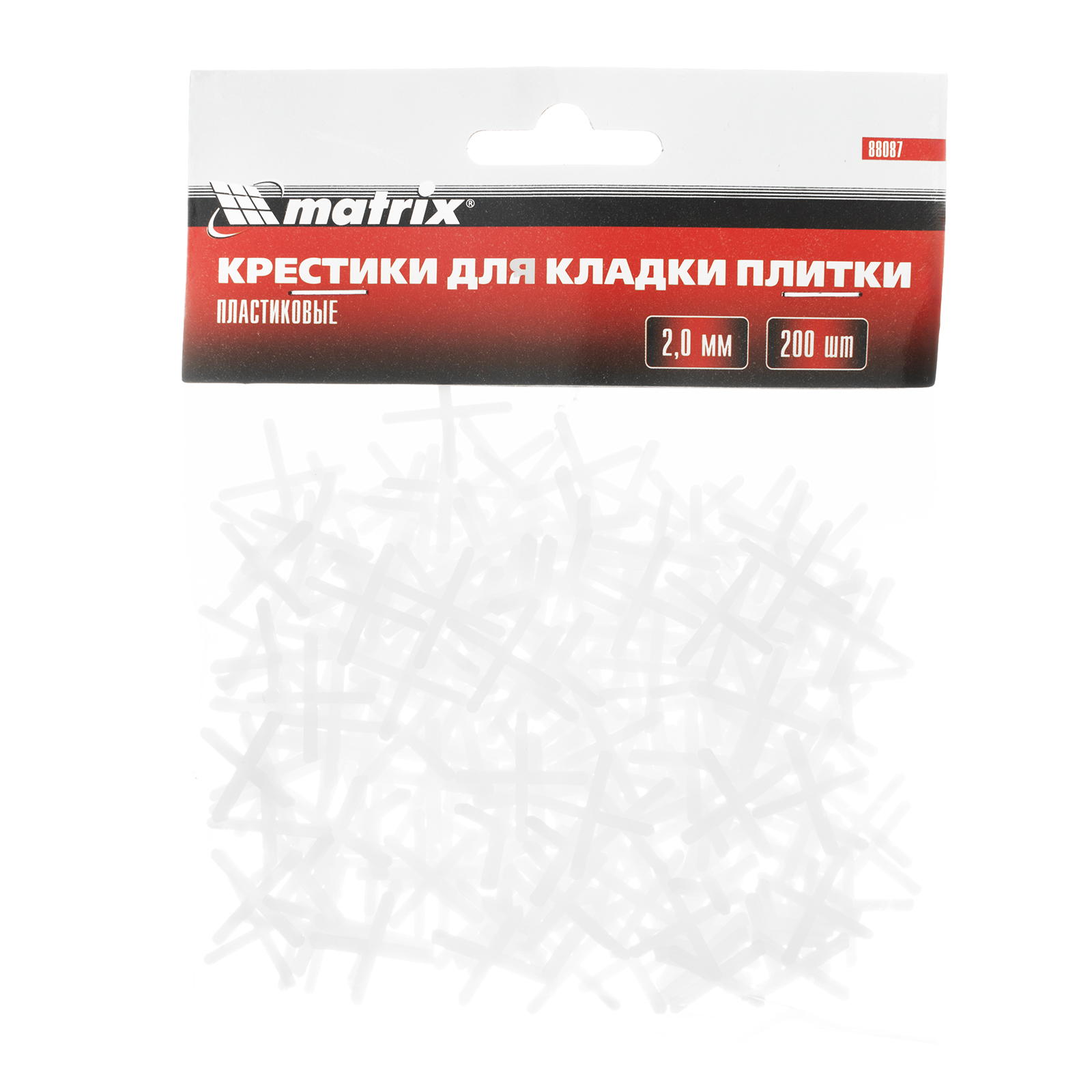 Крестики, 2.0 мм, для кладки плитки, 200 шт Matrix