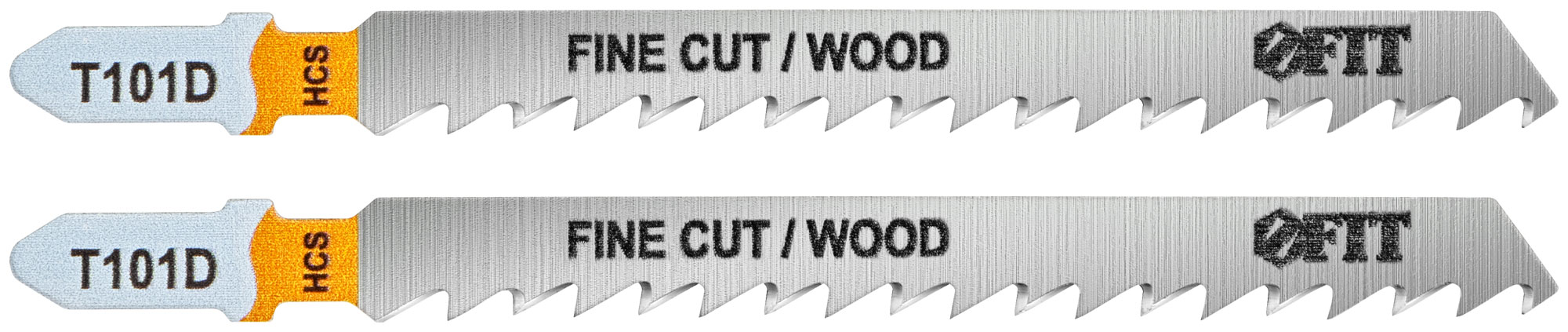 Полотна по дереву, HCS, шлифованные под свободным углом зубья, 100/74/4 мм (T101D), 2 шт.