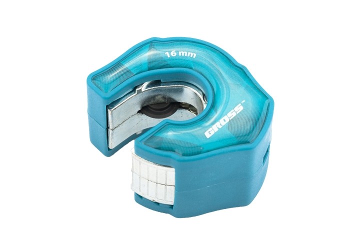 Труборез ладонный "Piranha", 16 мм, 1/2, автоматическая регулировка зажима трубы, трещотка с храповым механизмом, отверстие 1/4 Gross