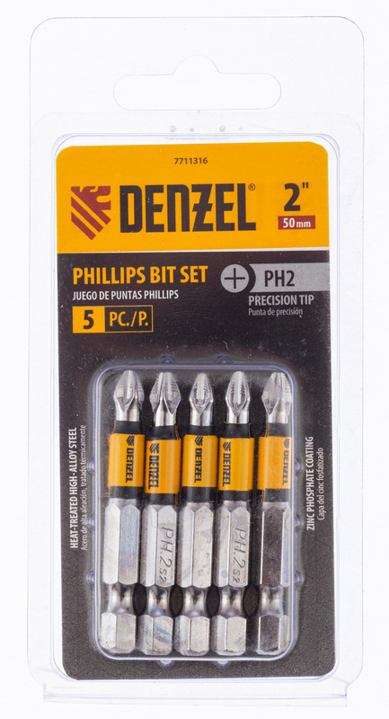 Набор бит, PH2x50, 5 шт.// Denzel