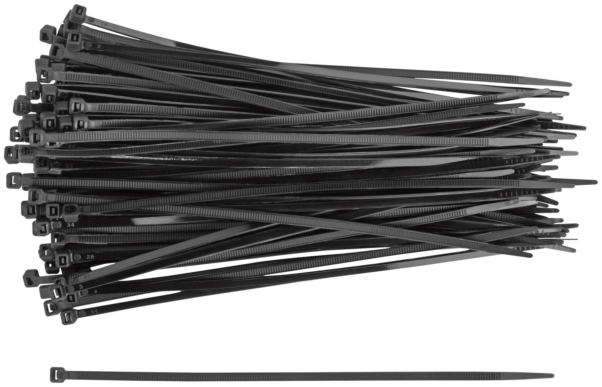 Хомуты нейлоновые, черные д/проводов 100 шт., 200x3,6 мм