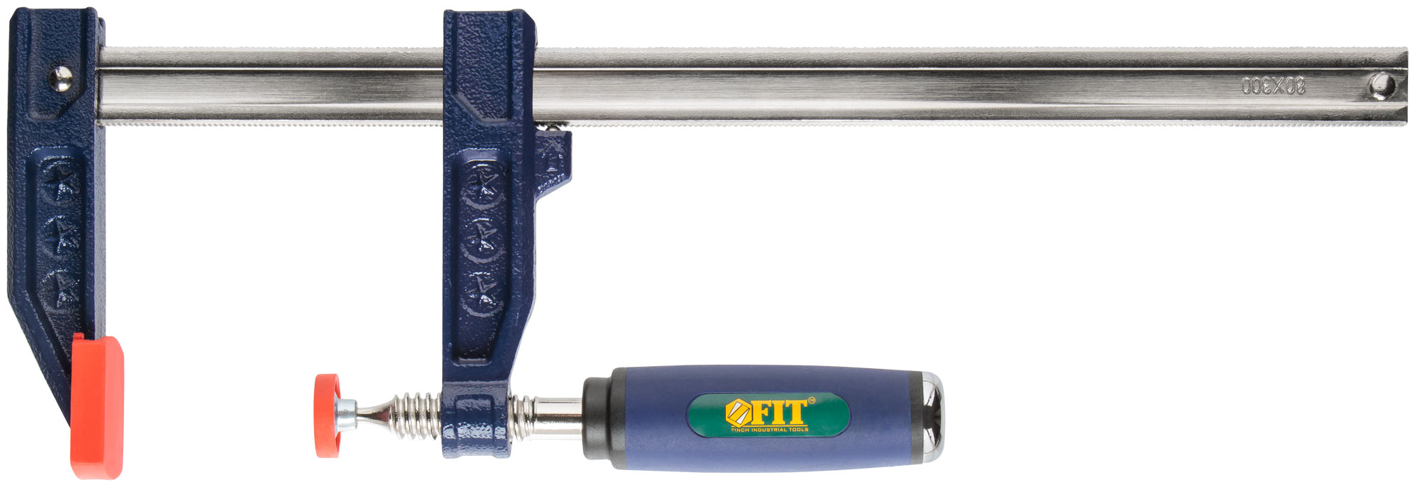 Струбцина тип "F" усиленная, мягкая ручка 80х300 мм