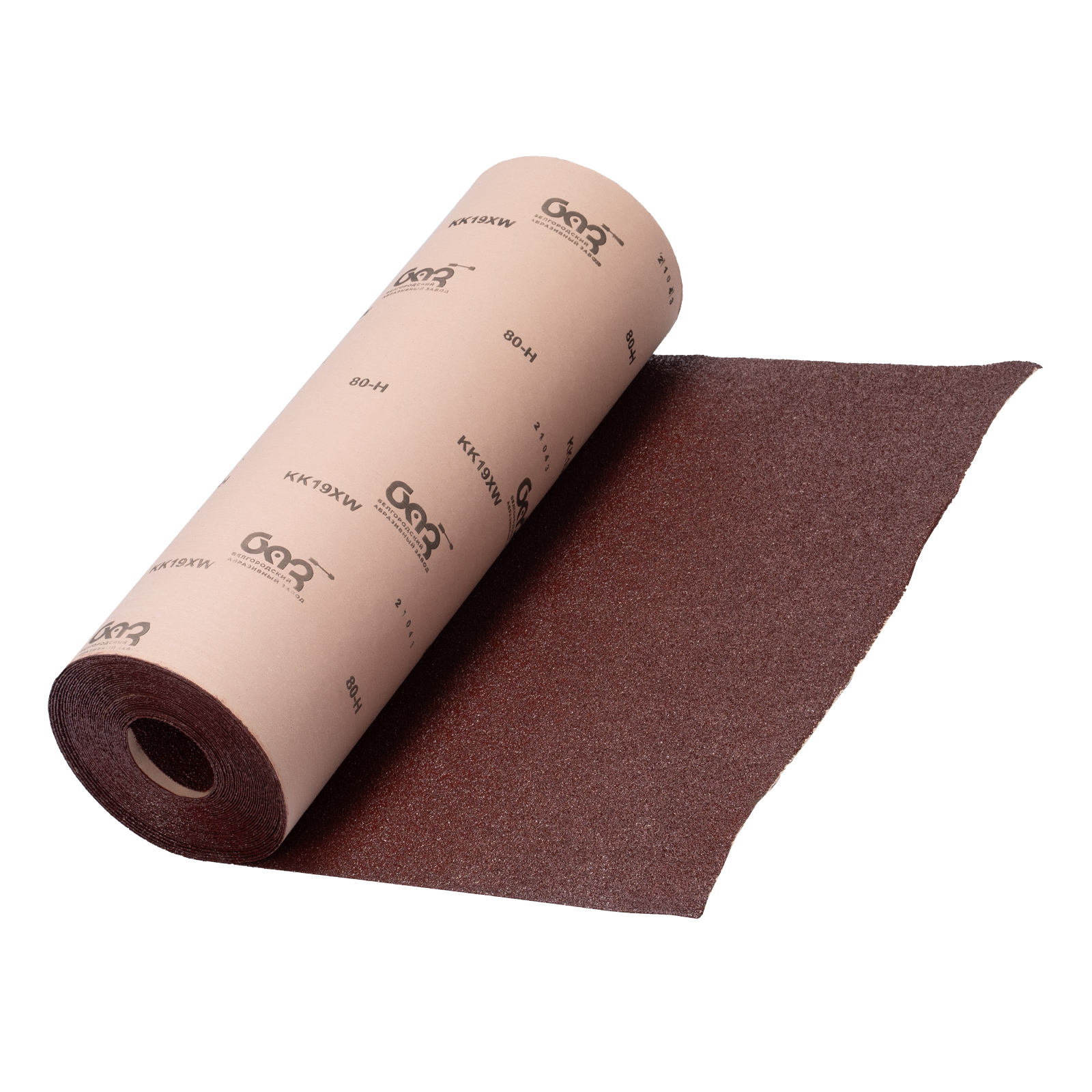 Шкурка на тканевой основе, зернистость № 80, 775 мм х 20 м, "БАЗ" Россия
