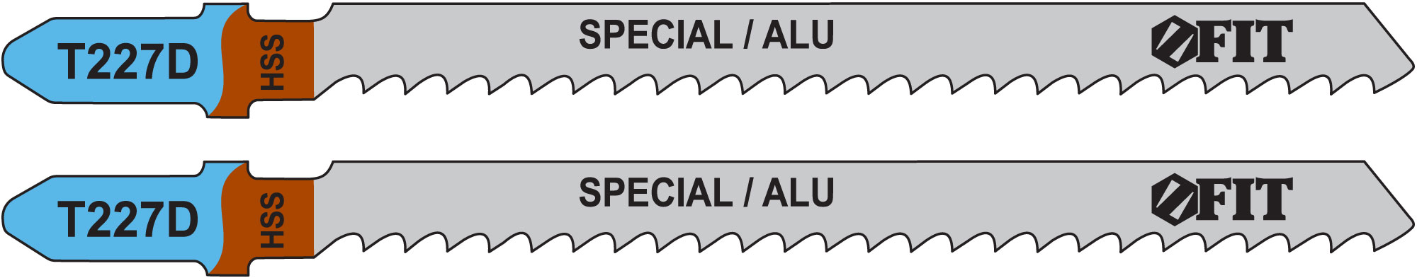 Полотна по металлу, полимерным и эпоксидным материалам, HSS, фрезерованн. зубья, 100/74/3 мм (T227D), 2 шт.