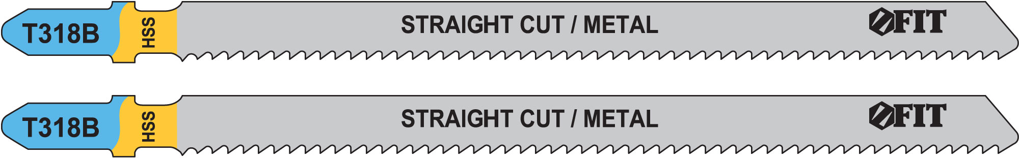 Полотна по металлу, HSS, фрезерованные, волнистые зубья, 132/106/2 мм (T318B), 2 шт.