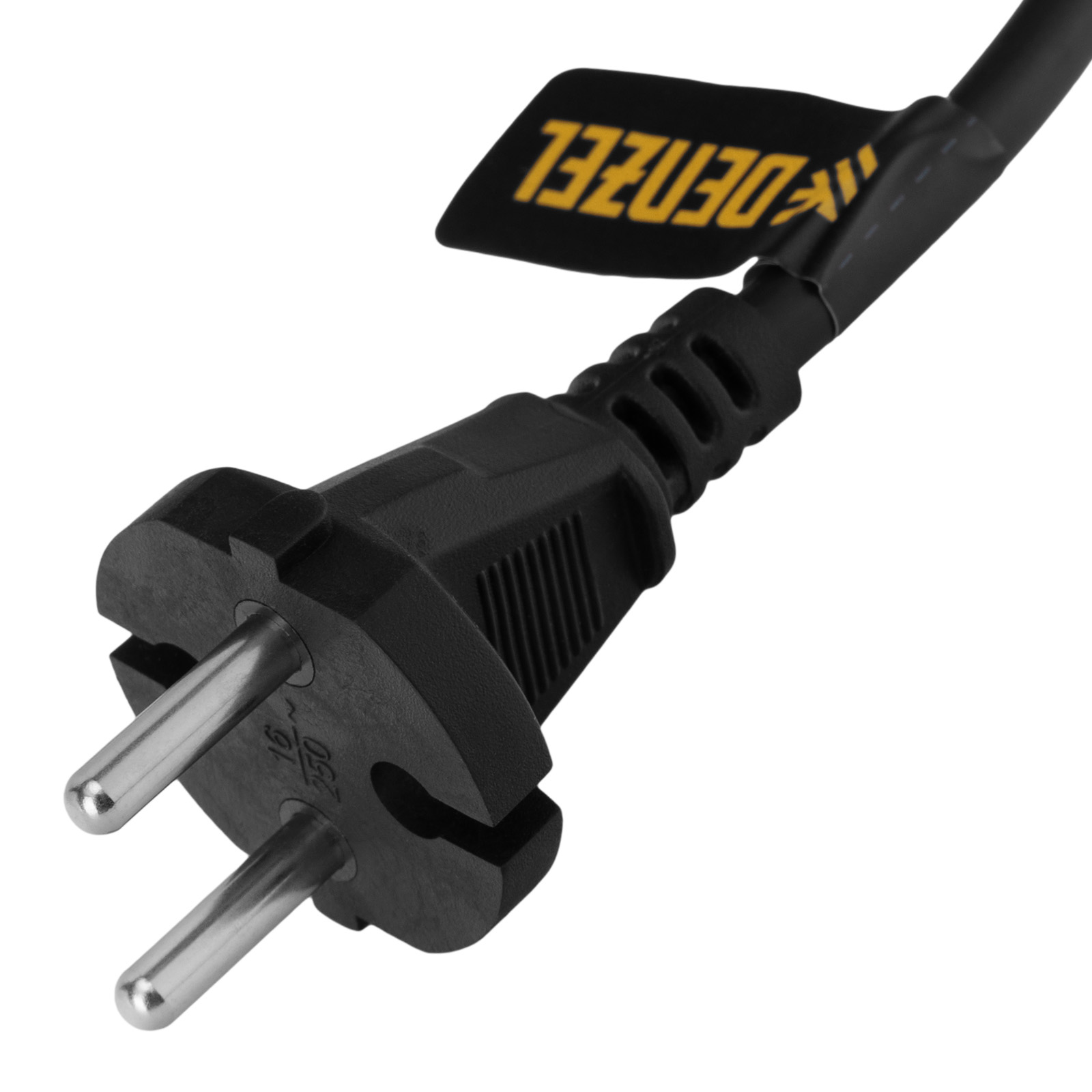 Шнур сетевой Energy Series, ПВС, 3 м, 2 x 1,5 мм, с неразборной вилкой, черный, 3 м Denzel