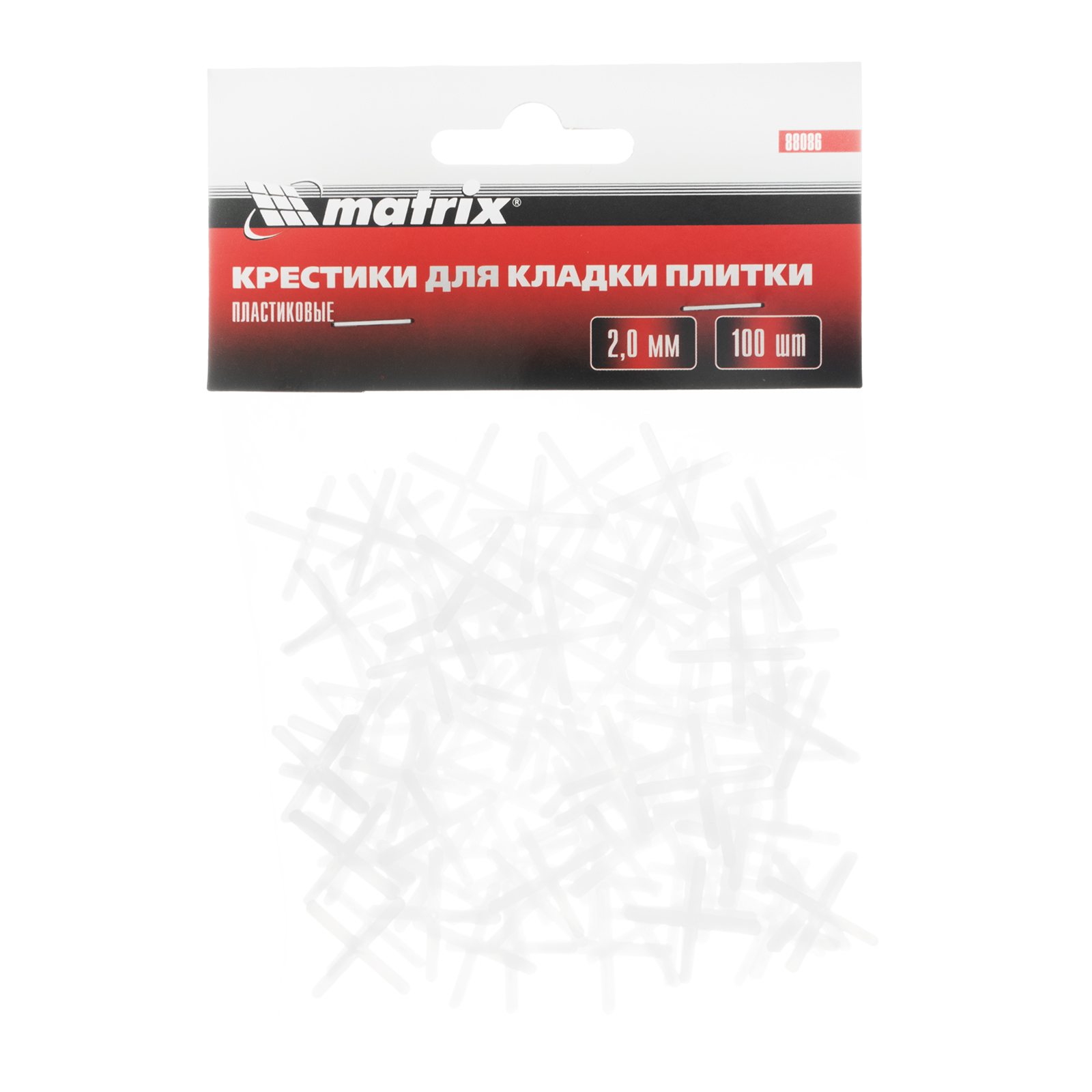 Крестики, 2.0 мм, для кладки плитки, 100 шт Matrix