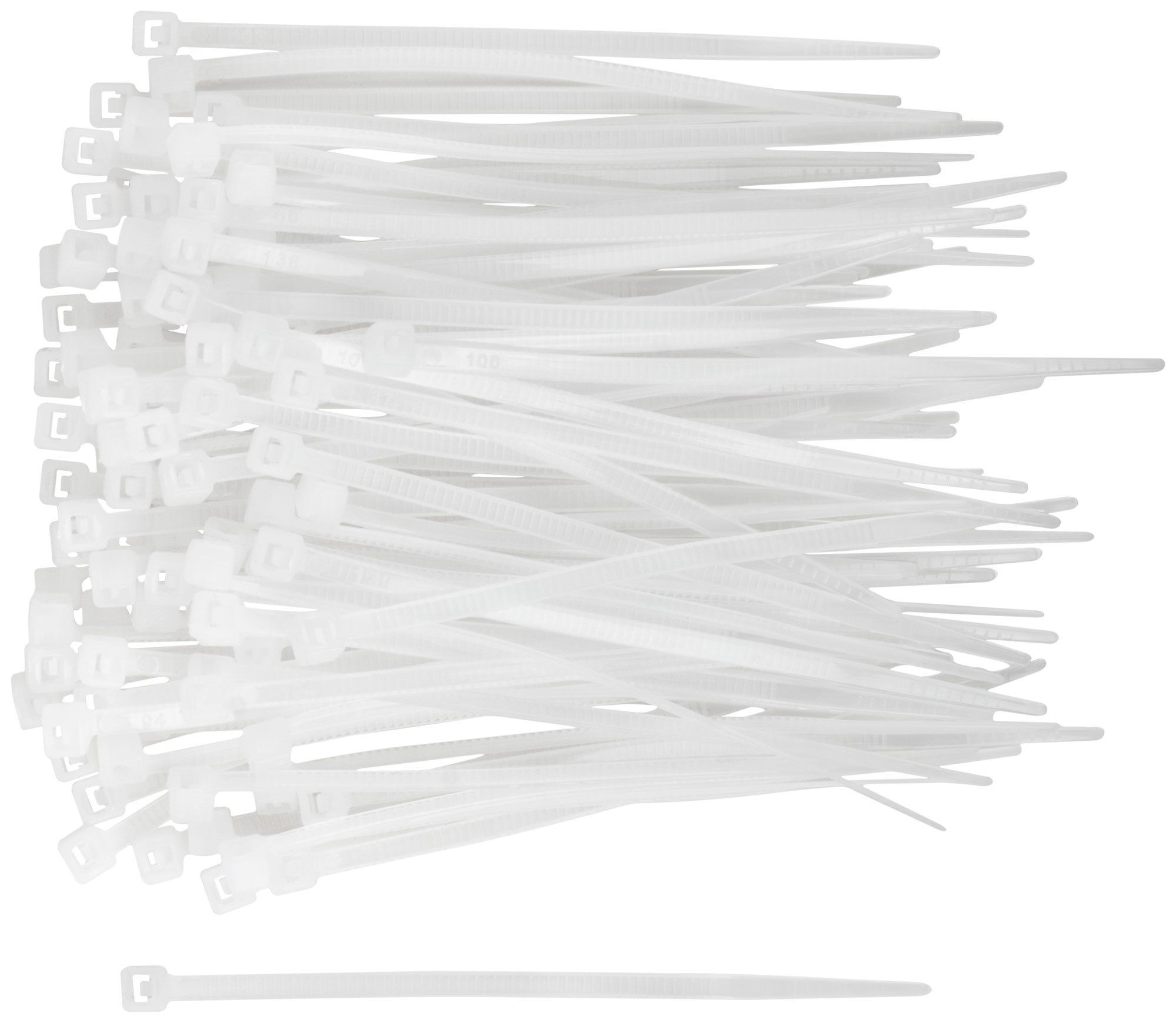 Хомуты нейлоновые, белые д/проводов 100 шт.,  80x2,5 мм