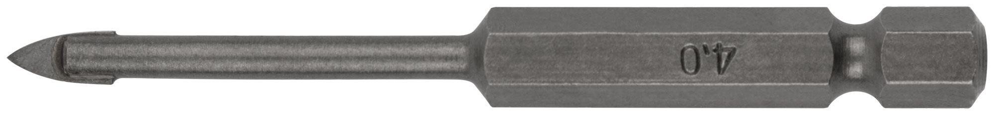 Сверло по кафелю и стеклу, шестигранный U-хвостовик под биту  4х70 мм