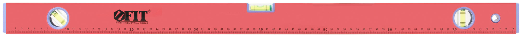 Уровень "Стандарт", 3 глазка, красный корпус, фрезерованная рабочая грань, шкала  800 мм