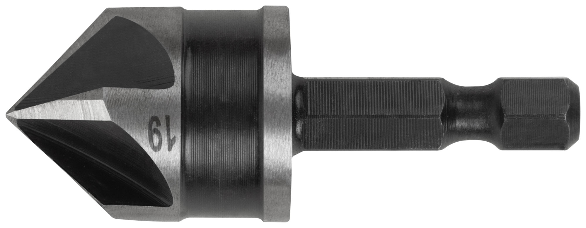 Зенкер конический, легированная сталь, хвостовик под биту, 19 мм