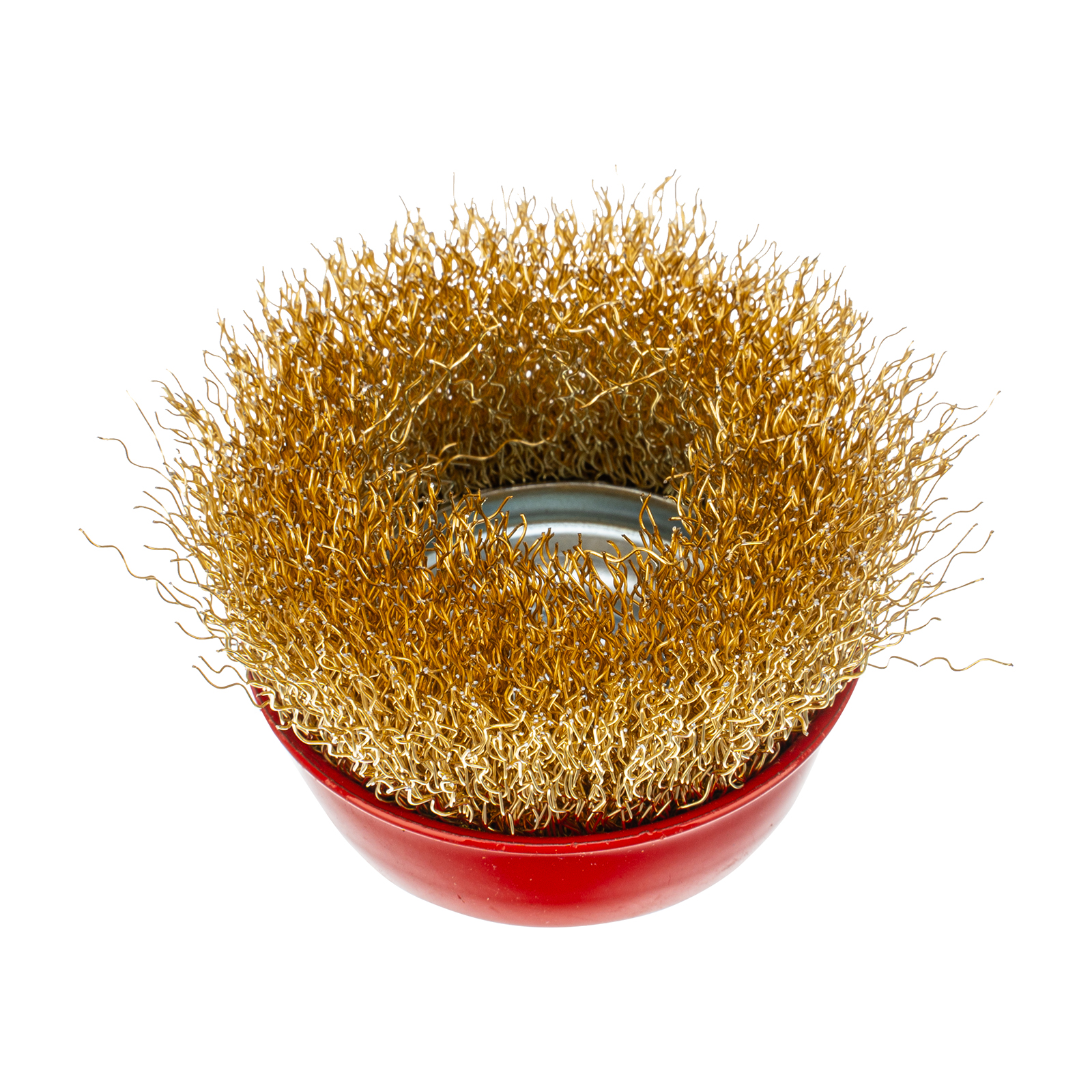 Щетка для УШМ, 65 мм, М14, "чашка", латунированная витая проволока Matrix