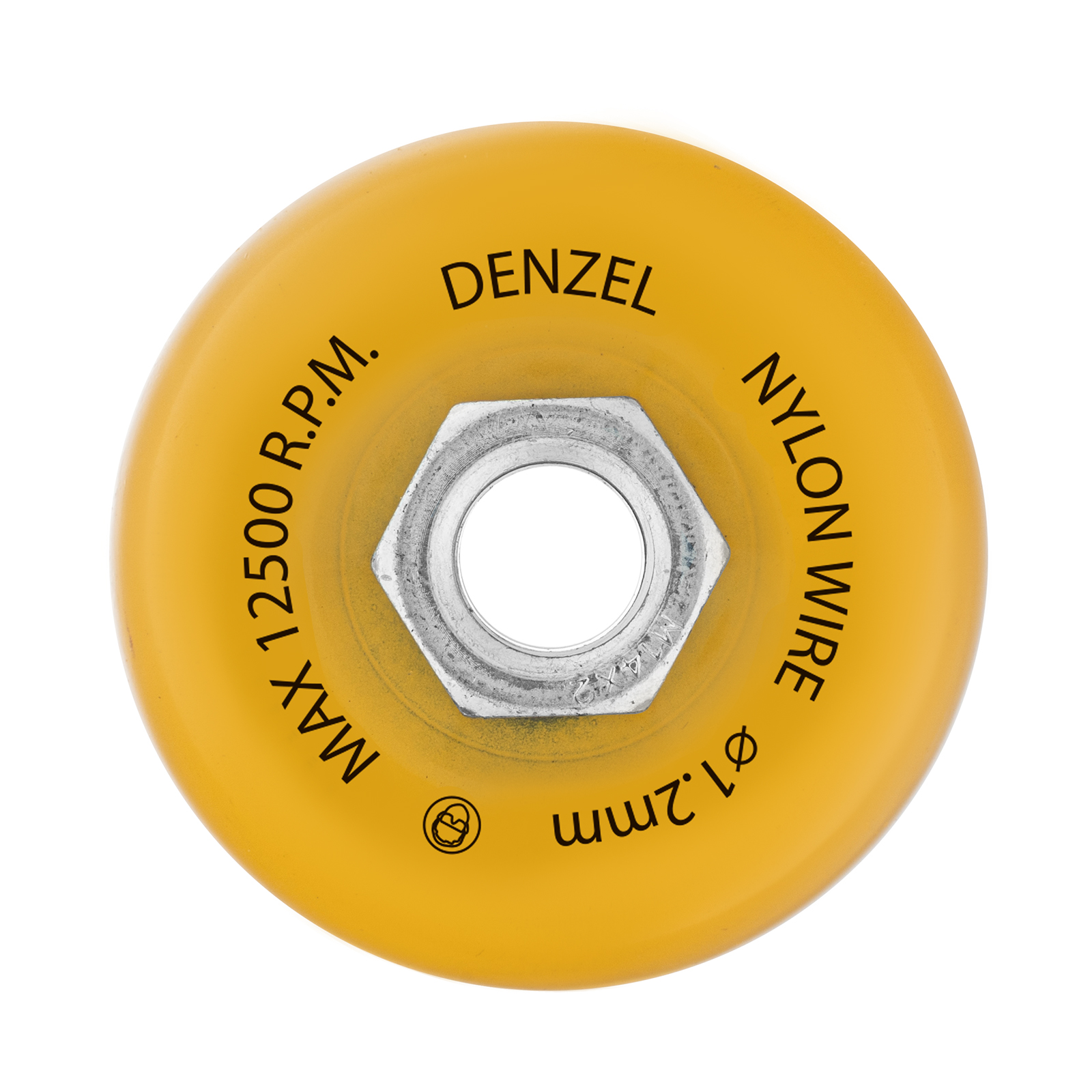 Щетка для УШМ, 75 мм, Чашка, нейлоновая щетина, М14 Denzel