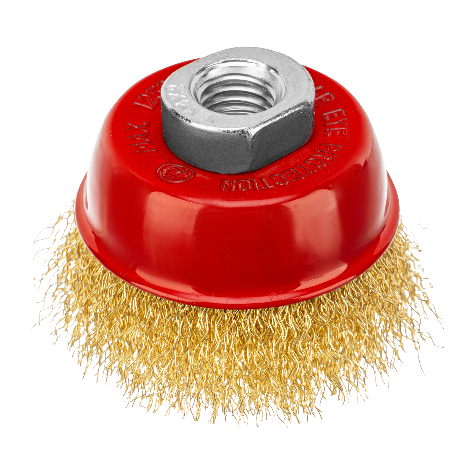 Щетка для УШМ, 65 мм, М14, "чашка", латунированная витая проволока Matrix