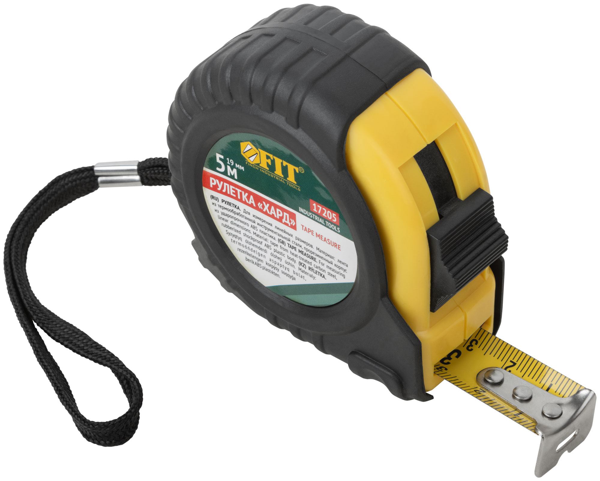 Рулетка прорезиненный корпус "Хард" 5 м x 19 мм