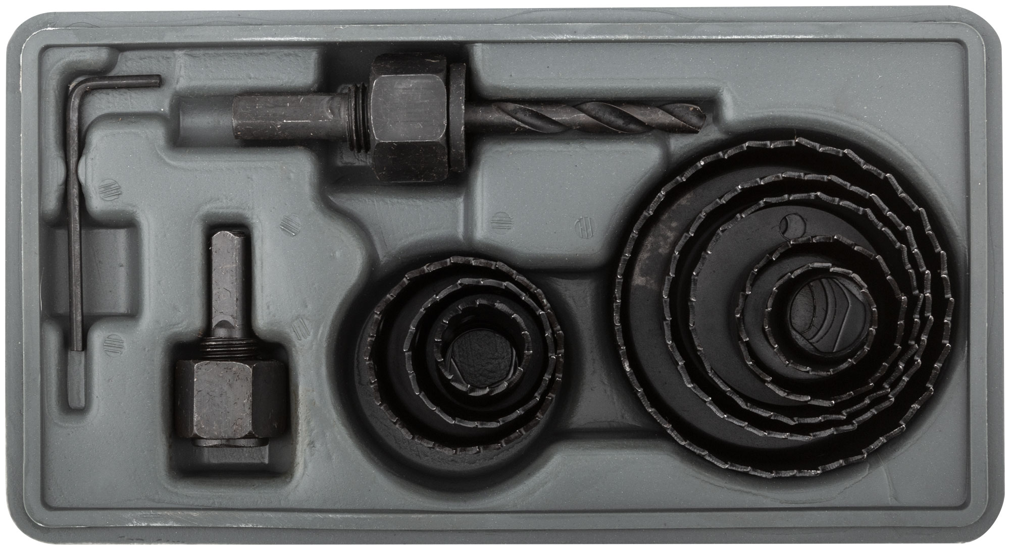 Пилы круговые набор 8 шт. (19, 22, 29, 32, 38, 44, 51, 64 мм) в кейсе