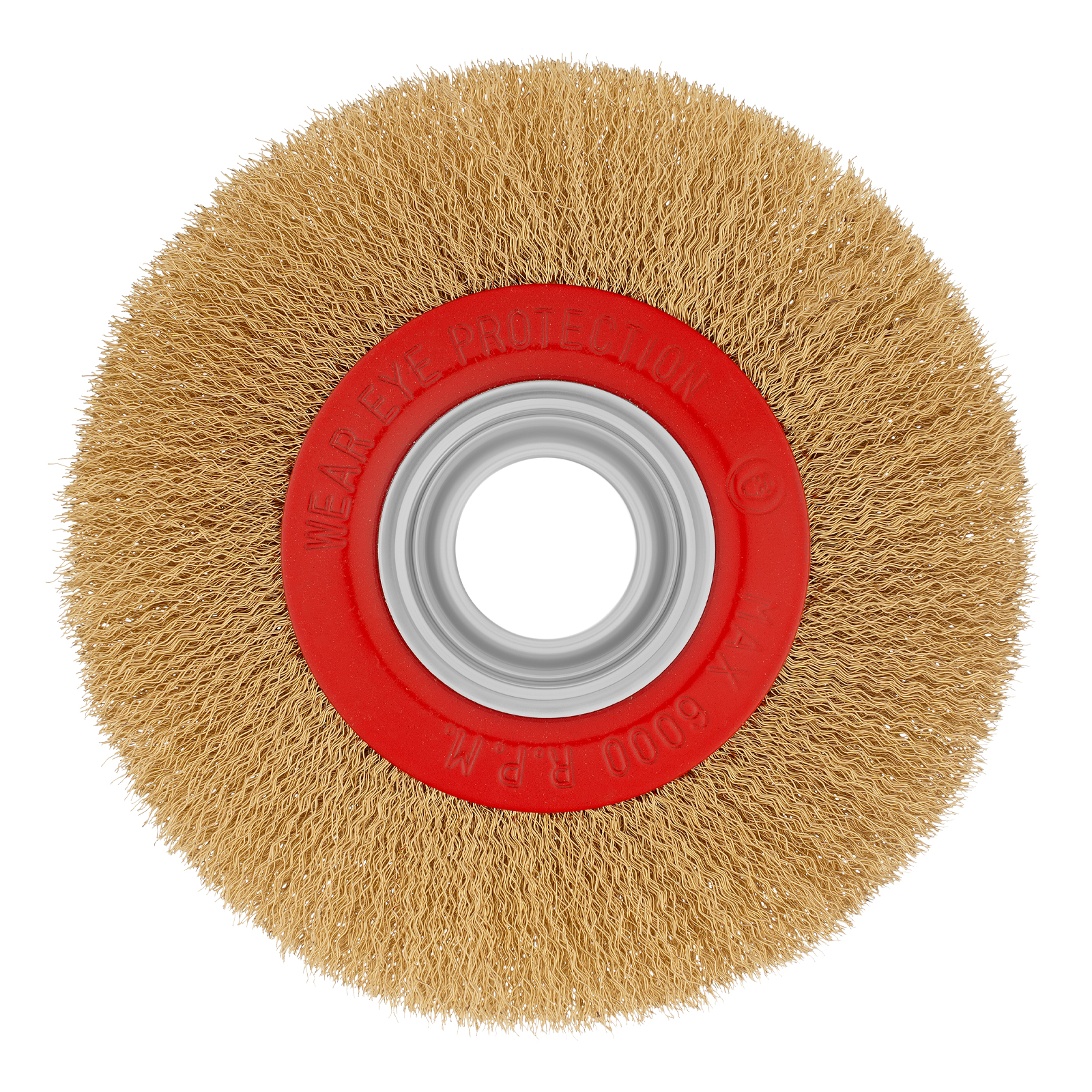 Щетка для точила, 175 мм, посадка 32 мм, плоская, латунированная витая проволока Matrix