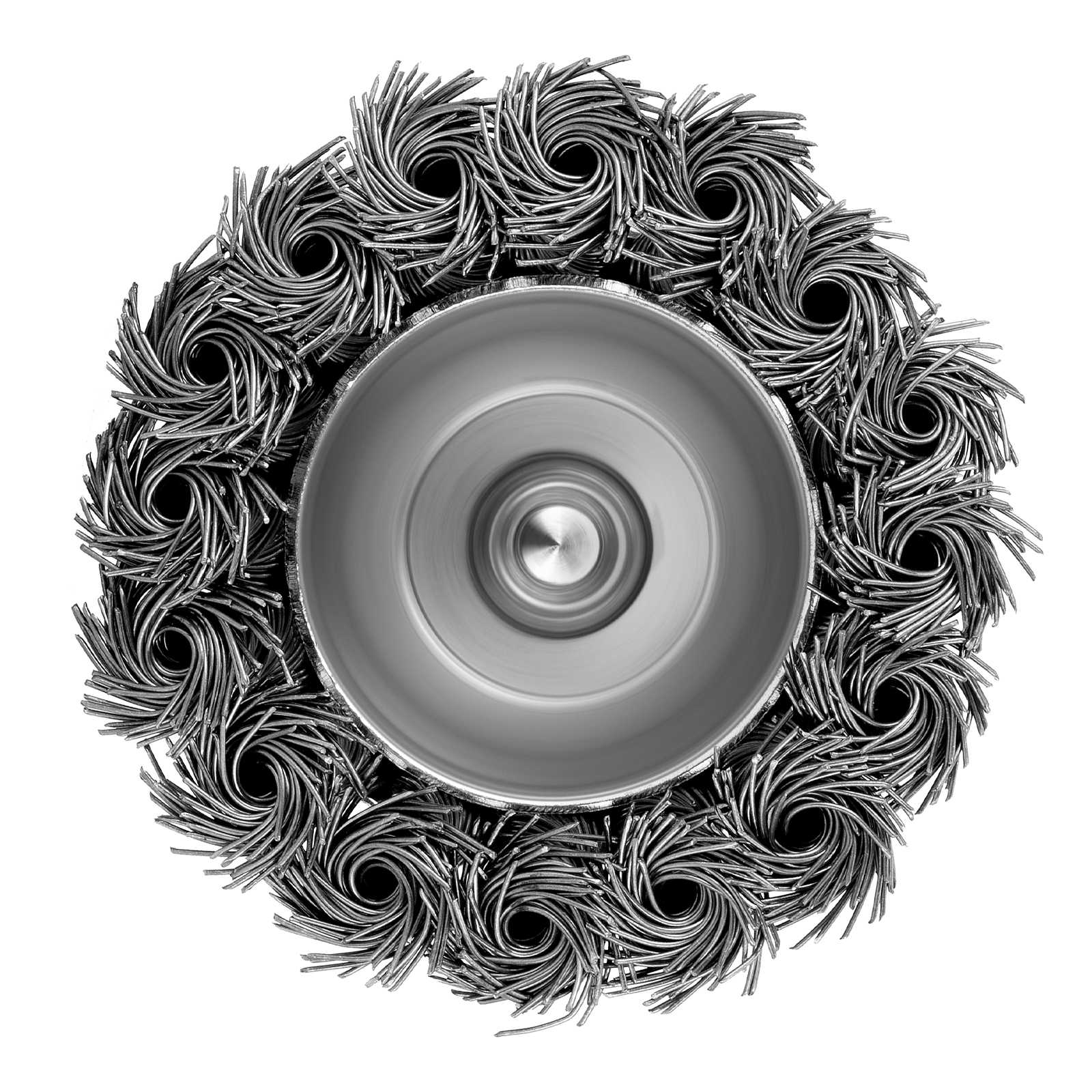 Щетка для дрели, 65 мм, "чашка" со шпилькой, крученая металлическая проволока Matrix