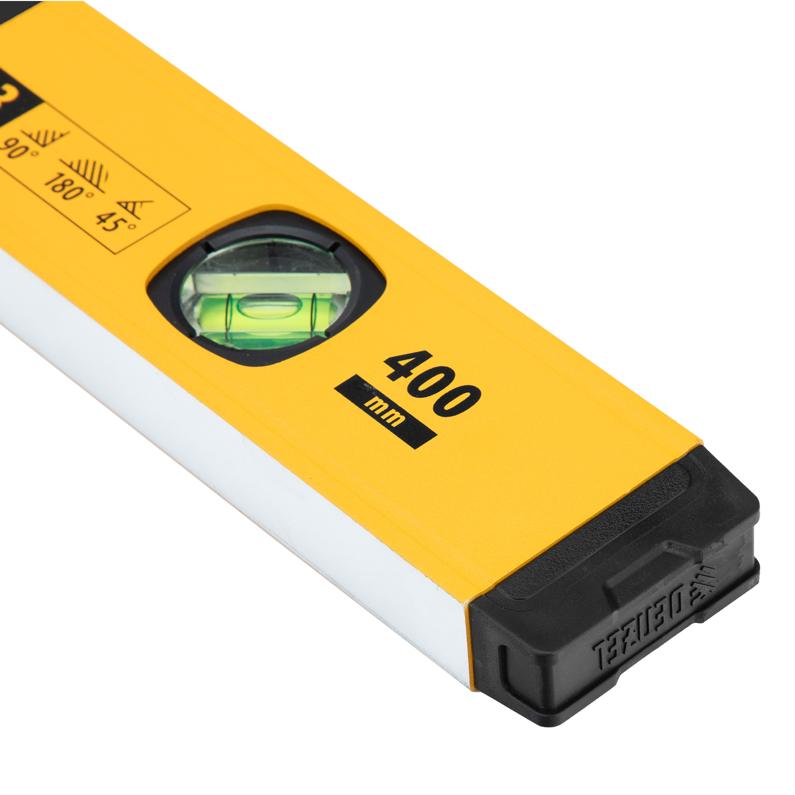 Уровень алюминиевый, магнит., фрезерованный, 3 глазка (1 зеркал.), 0,5 мм/м, 400 мм Denzel