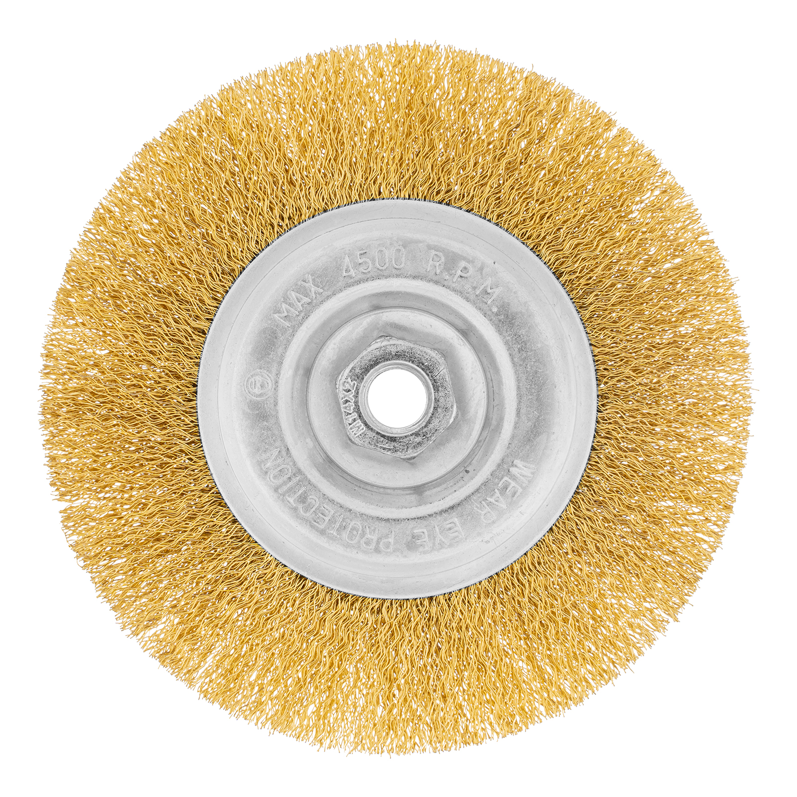 Щетка для УШМ, 150 мм, М14, плоская, латунированная витая проволока Matrix