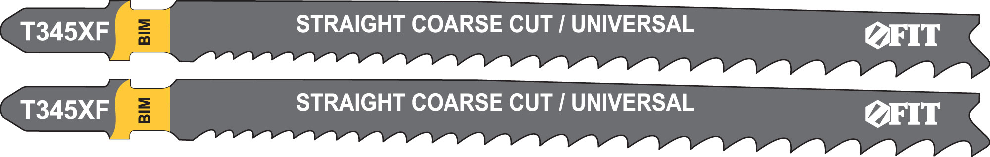 Полотна по дереву, металлу, пластмассе, Bimetal, фрезерованные зубья, 132/106 мм, перемен. шаг (T345XF), 2 шт.