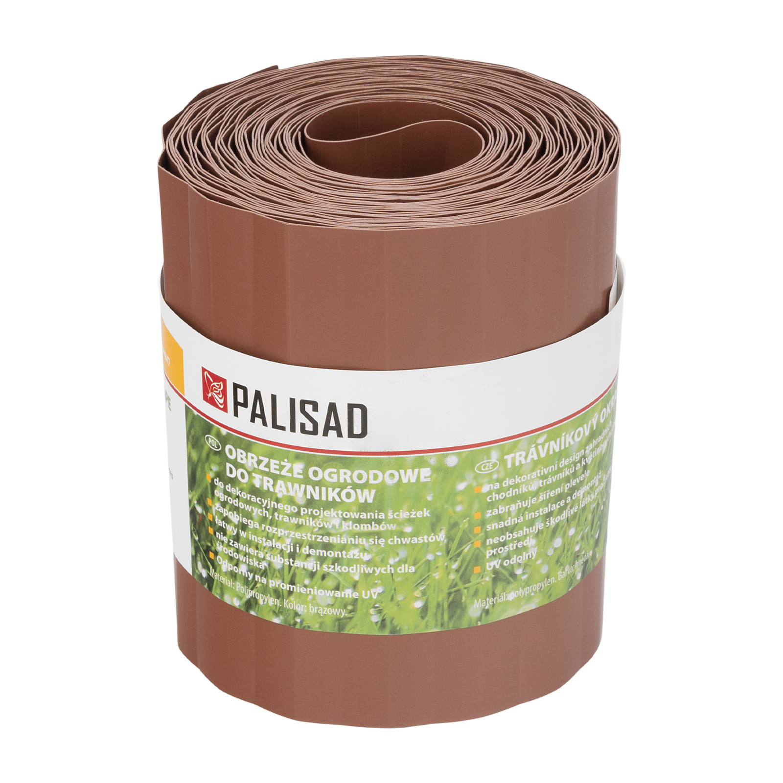 Бордюрная лента, 15х900 см, полипропиленовая, коричневая, Россия Palisad