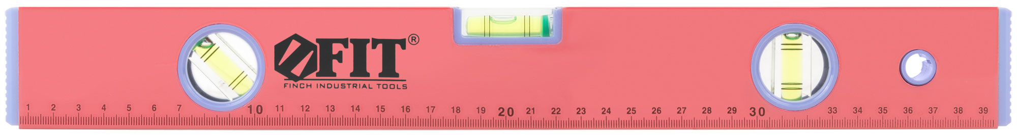 Уровень "Стандарт", 3 глазка, красный корпус, фрезерованная рабочая грань, шкала  400 мм