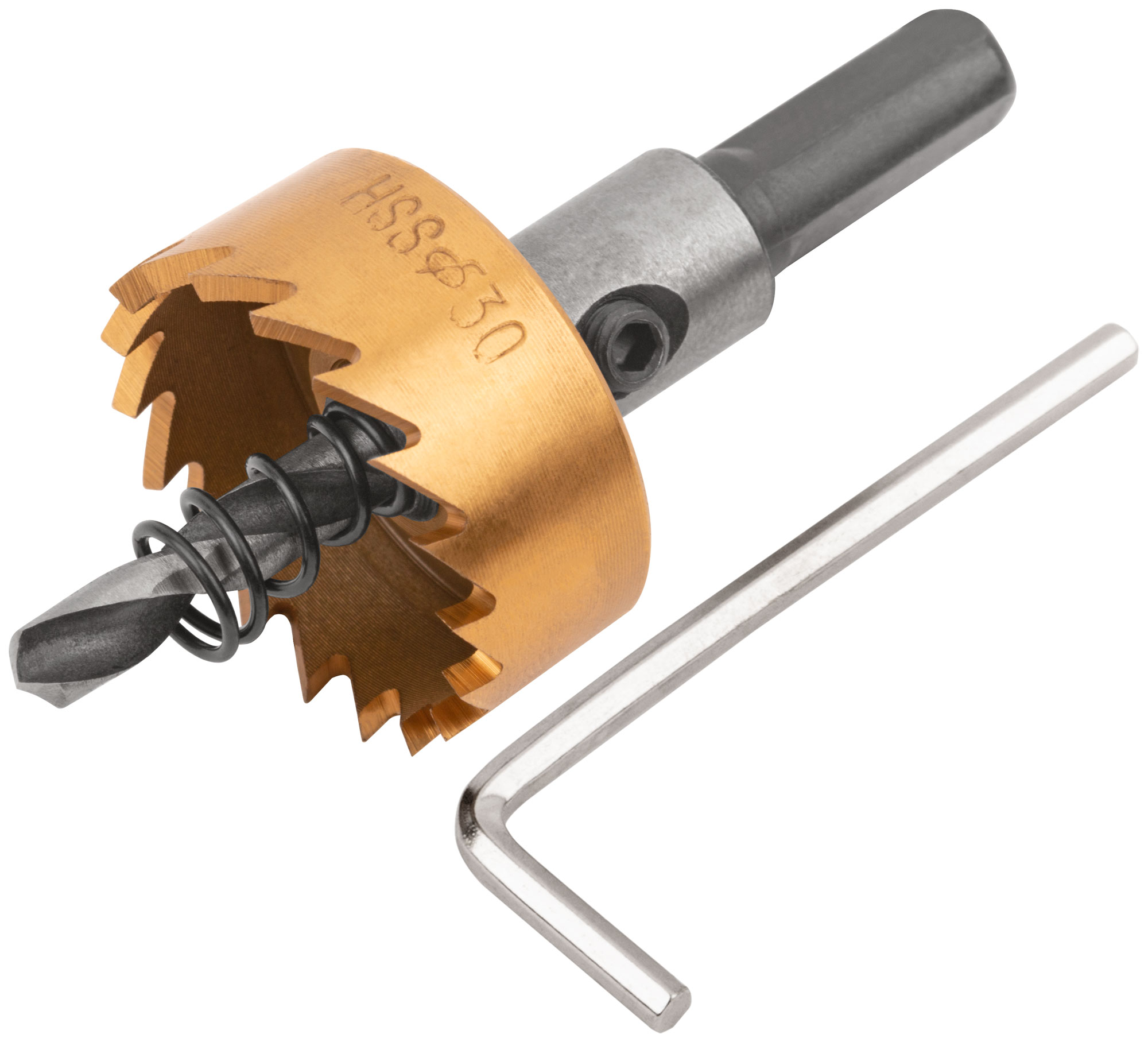 Коронка кольцевая по металлу, HSS сталь, титановое покрытие  30 мм