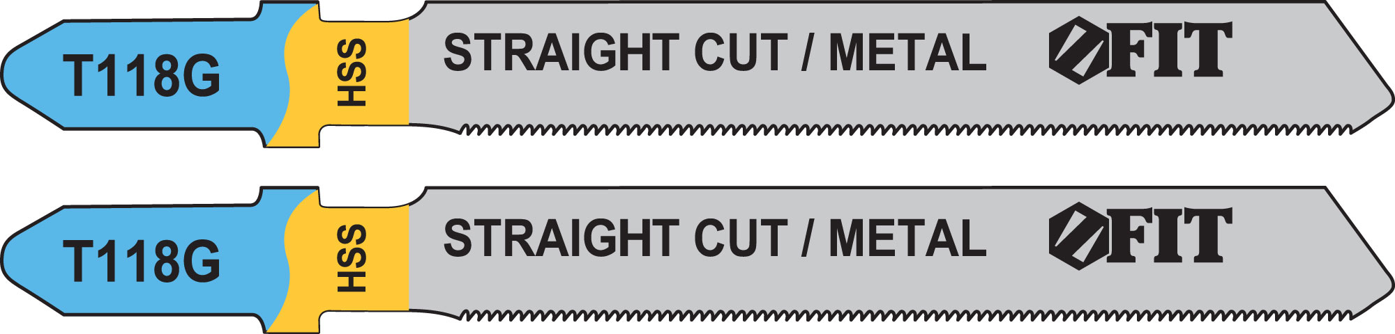 Полотна по металлу, HSS, фрезерованные, волнистые зубья, 76/51/0,8 мм (Т118G), 2 шт.