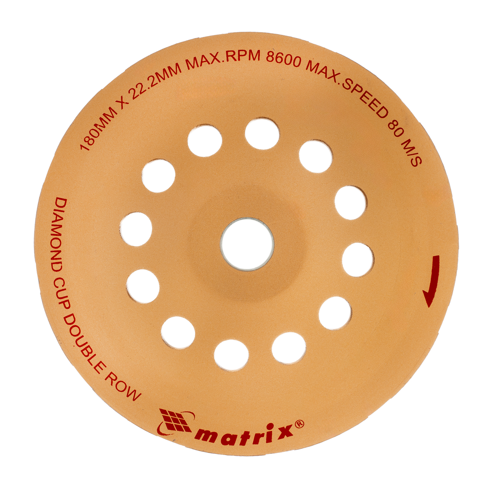 Чашка алмазная зачистная, 180 мм, двухрядная Matrix