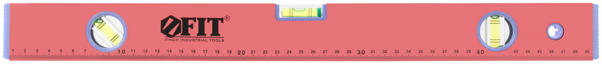 Уровень "Стандарт", 3 глазка, красный корпус, фрезерованная рабочая грань, шкала  500 мм