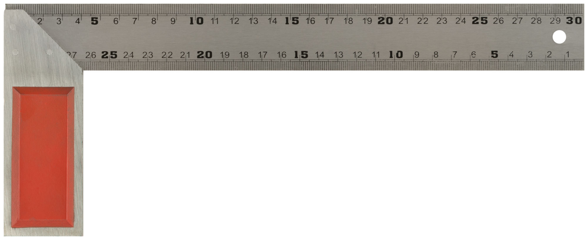 Угольник столярный, рифленая шкала, чугунное основание 300 мм