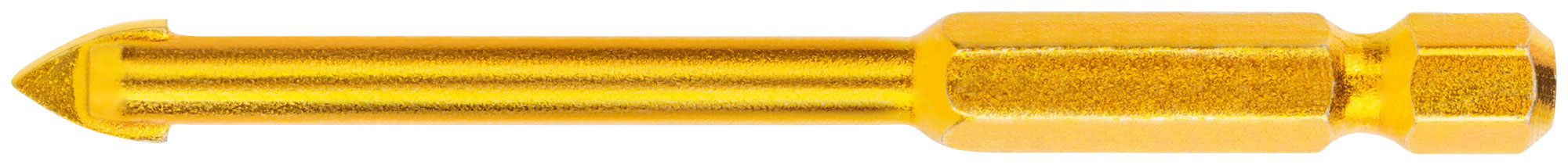 Сверло универсальное по кафелю, стеклу, керамограниту, бетону, кирпичу, шестигранный U-хвостовик под биту, 6х75 мм