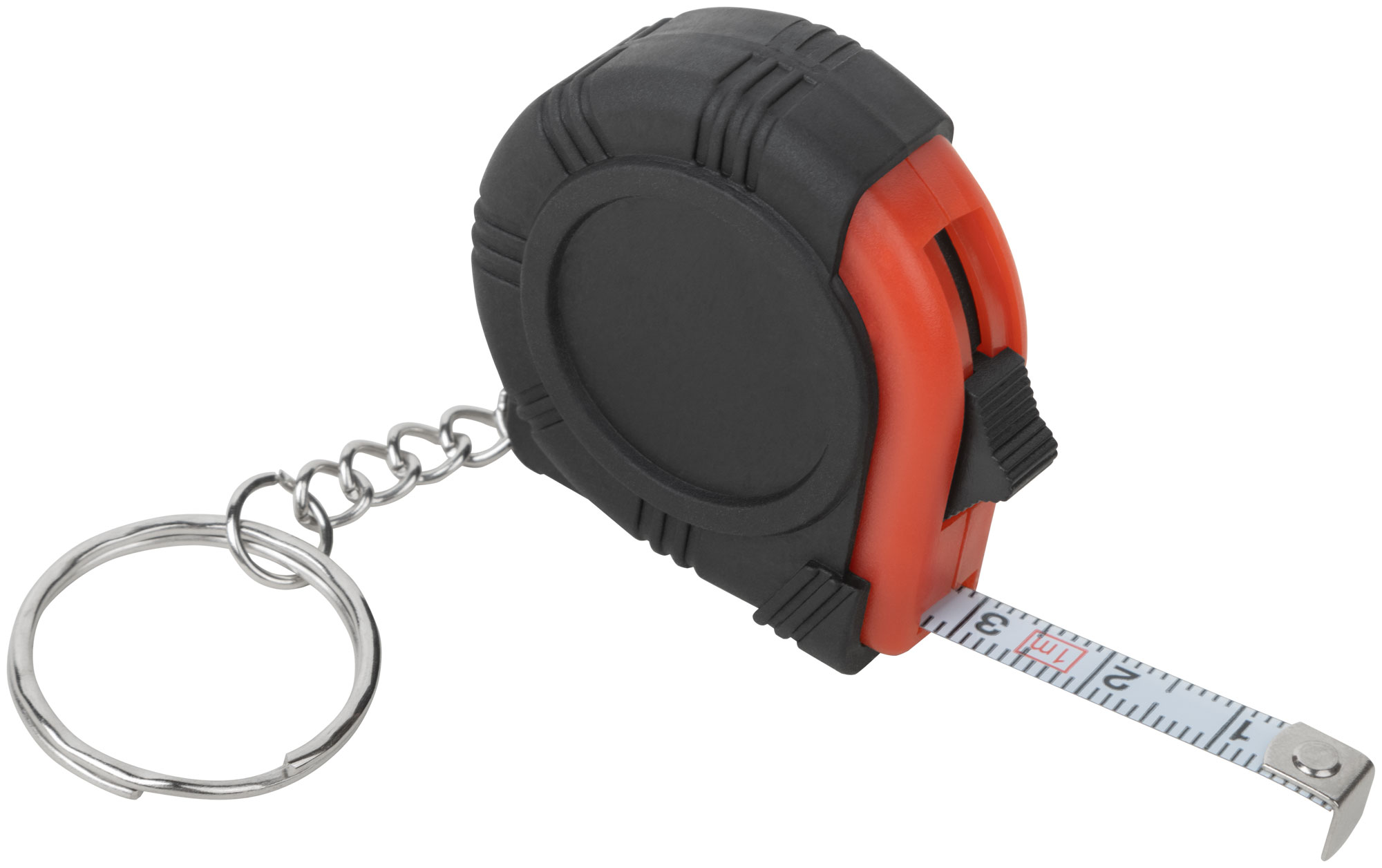 Рулетка-брелок, обрезиненный корпус  1 м х 6 мм