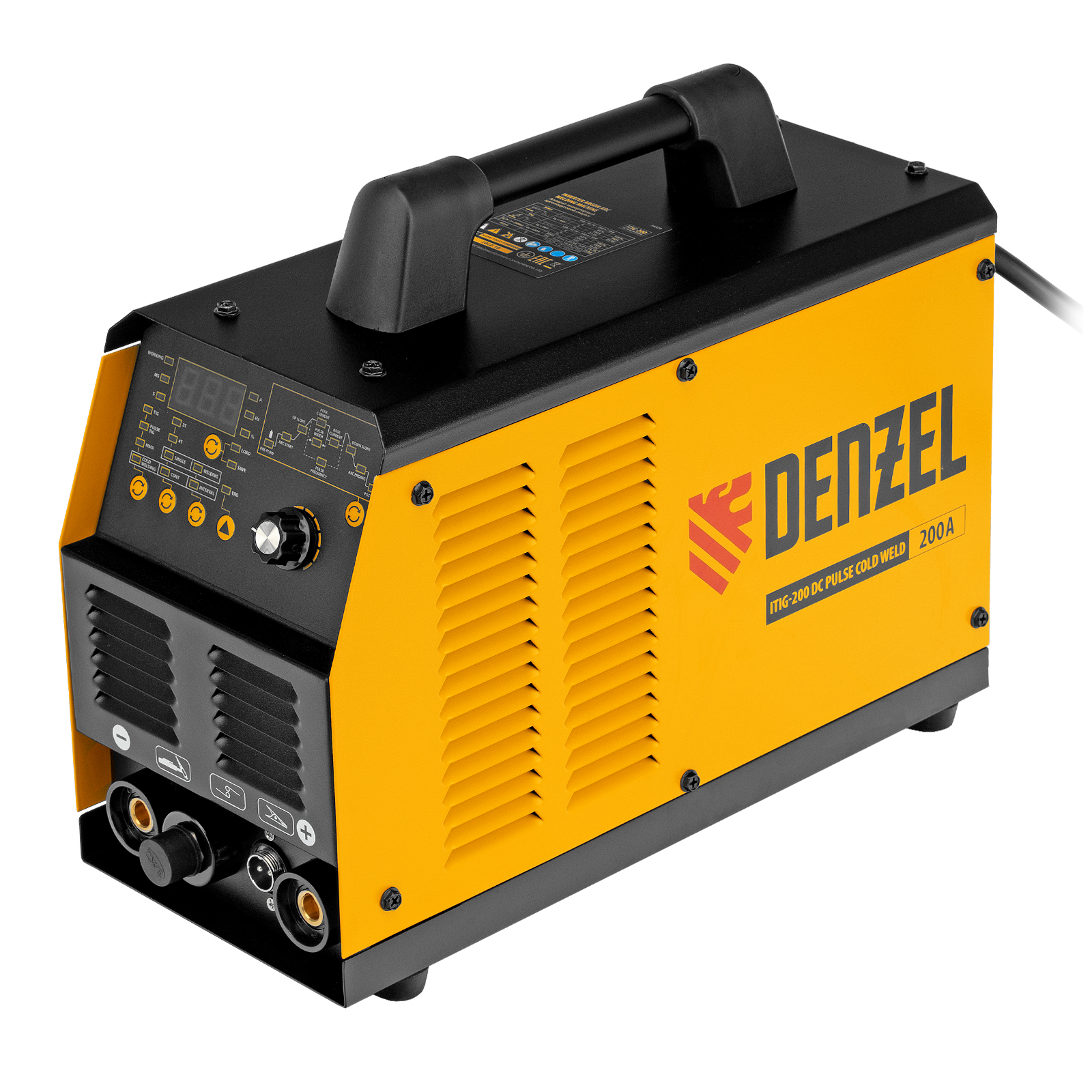 Аппарат инвертор. аргонодуговой сварки ITIG-200 DС Pulse Cold Weld, 200 А, ПВ 60%// Denzel