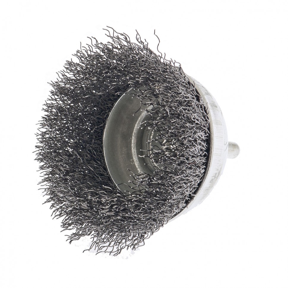Щетка для дрели, 75 мм, "чашка" со шпилькой, витая проволока Сибртех